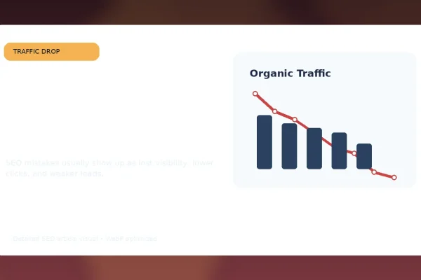 Organic traffic drop diagnosis dashboard for diagnosing SEO mistakes
