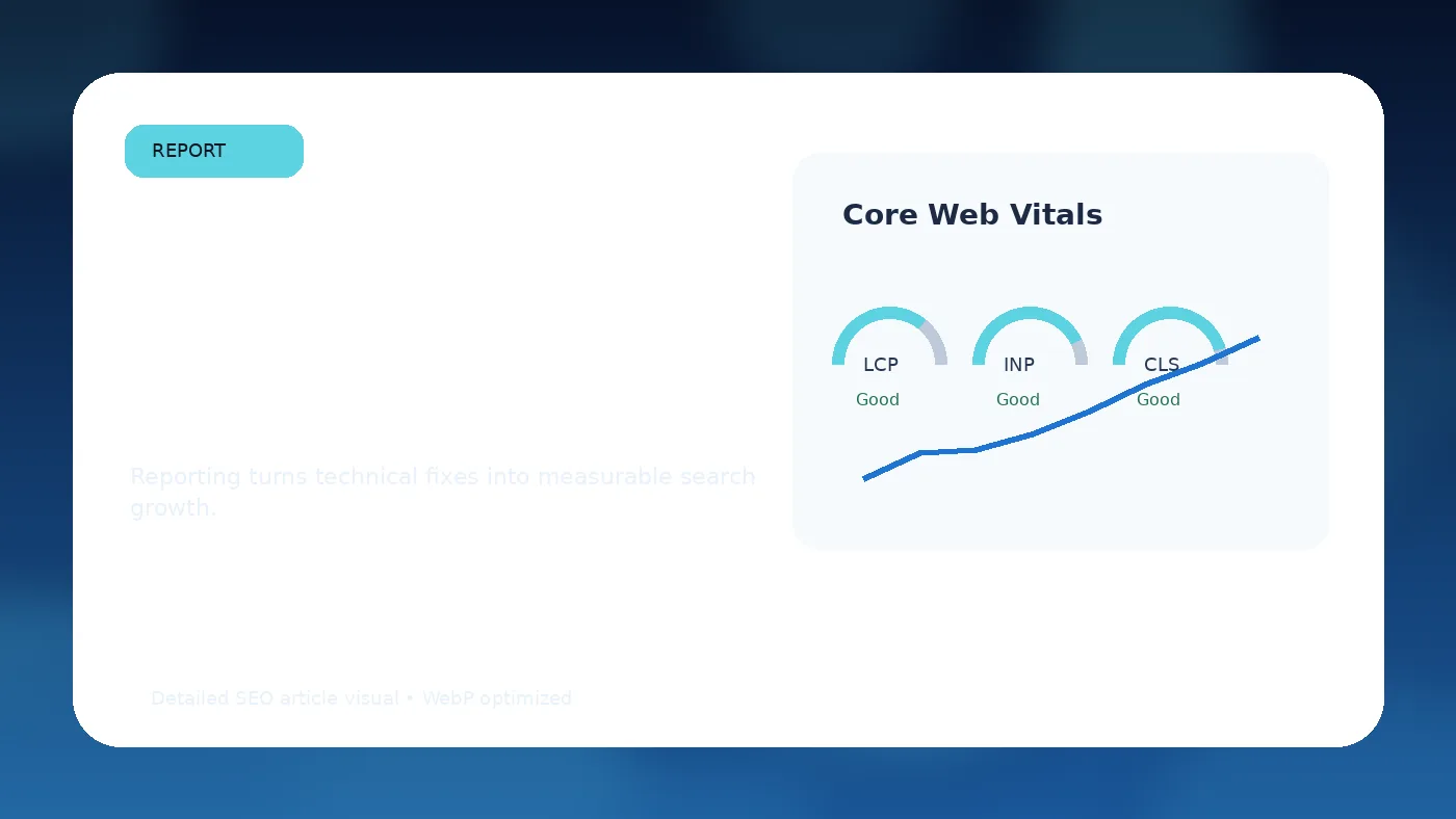 Technical SEO reporting and implementation dashboard for a complete technical SEO checklist