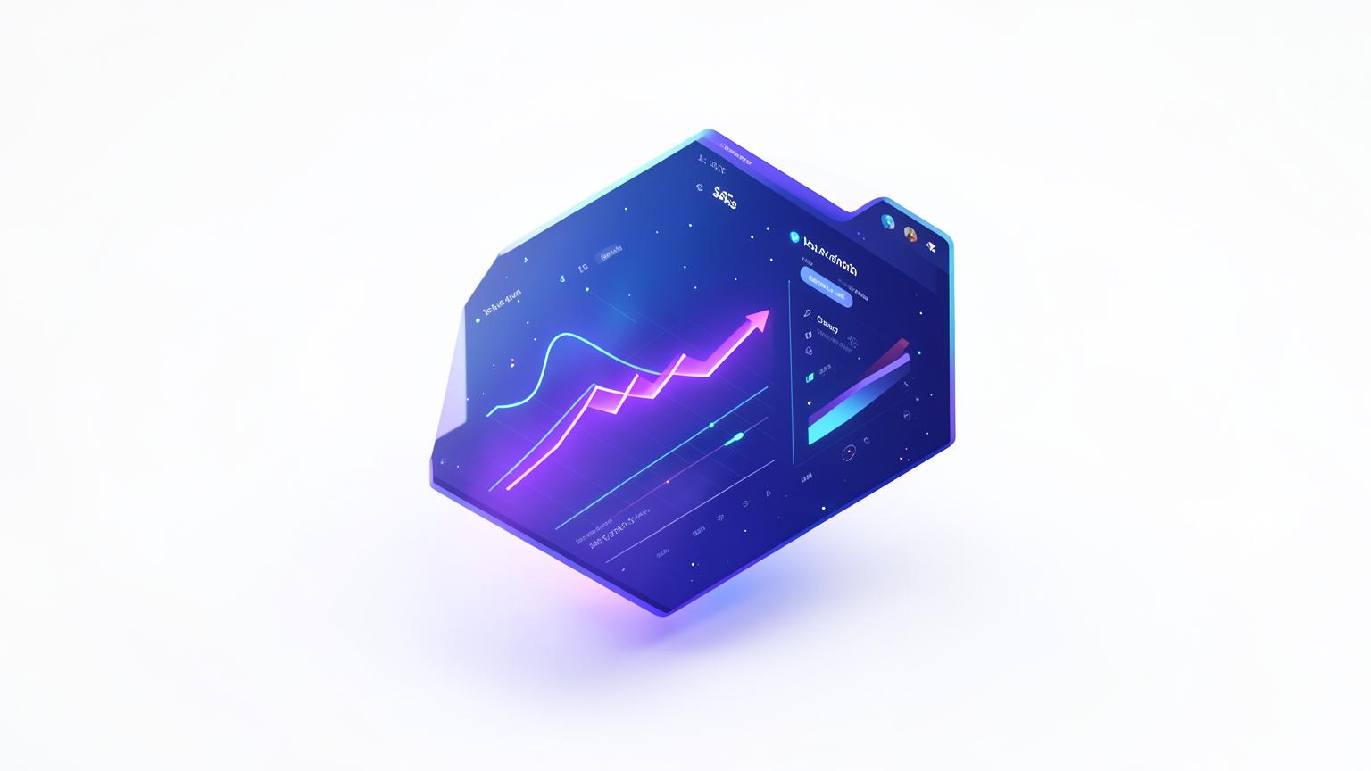 SaaS SEO analytics dashboard with rising organic growth curves