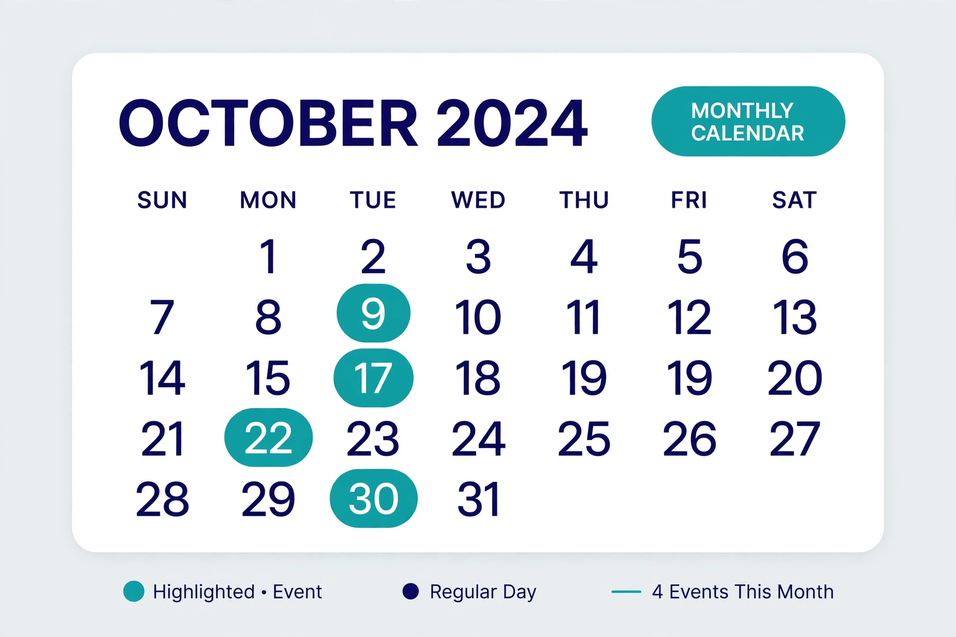 Illustration of a monthly Google Business Profile posting calendar